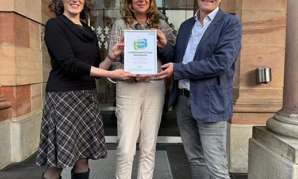 Wiesbaden erhält Jubiläumsurkunde für 30 Jahre Mitgliedschaft im Klima‑Bündnis Wiesbaden erhält Jubiläumsurkunde für 30 Jahre Mitgliedschaft im Klima‑Bündnis